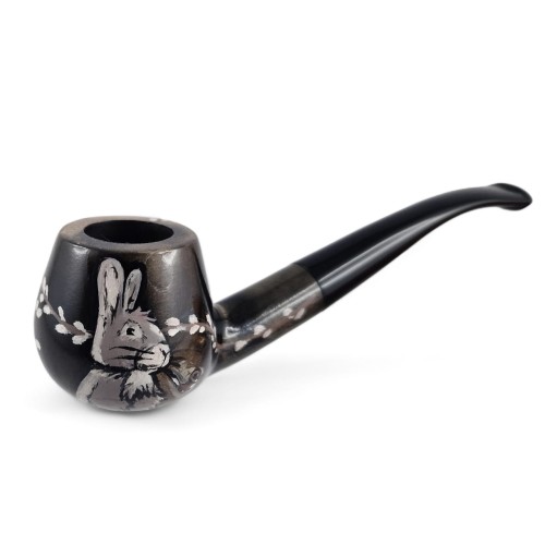 drewniana fajka ze świątecznym motywem