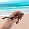 pipe smoking by the sea