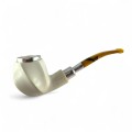 Dulger meerschaum fajka, Turecko, DM57, stredná, 925 striebro