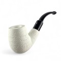 Pipe turque blanche en sépia pour fumer du tabac Dulger Meerschaum DM101