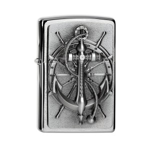 Zippo® lighter with nautical emblem, made in the USA