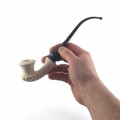 装飾付き口金付き粘土製喫煙パイプ