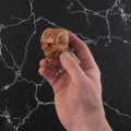 pipă din lemn de măceș cu sculptură în formă de craniu și motiv nordic