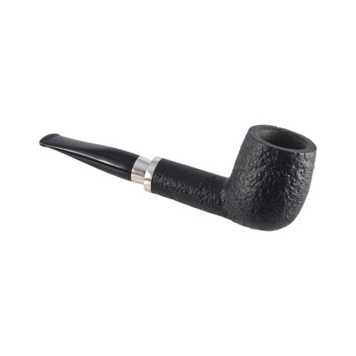 Metal-rimmed briar pipe for smoking tobacco, Chacom Skipper 703