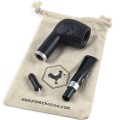 Pipa de brezo con boquilla metálica para fumar tabaco, Chacom Skipper 703