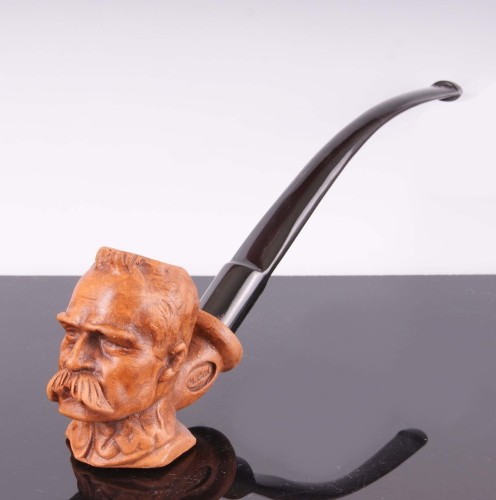 fajka gliniana glinianka  parol mr bróg brog fajka ceramiczna clay pipe Józef Piłsudski.JPG