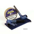 blue wood pipe
