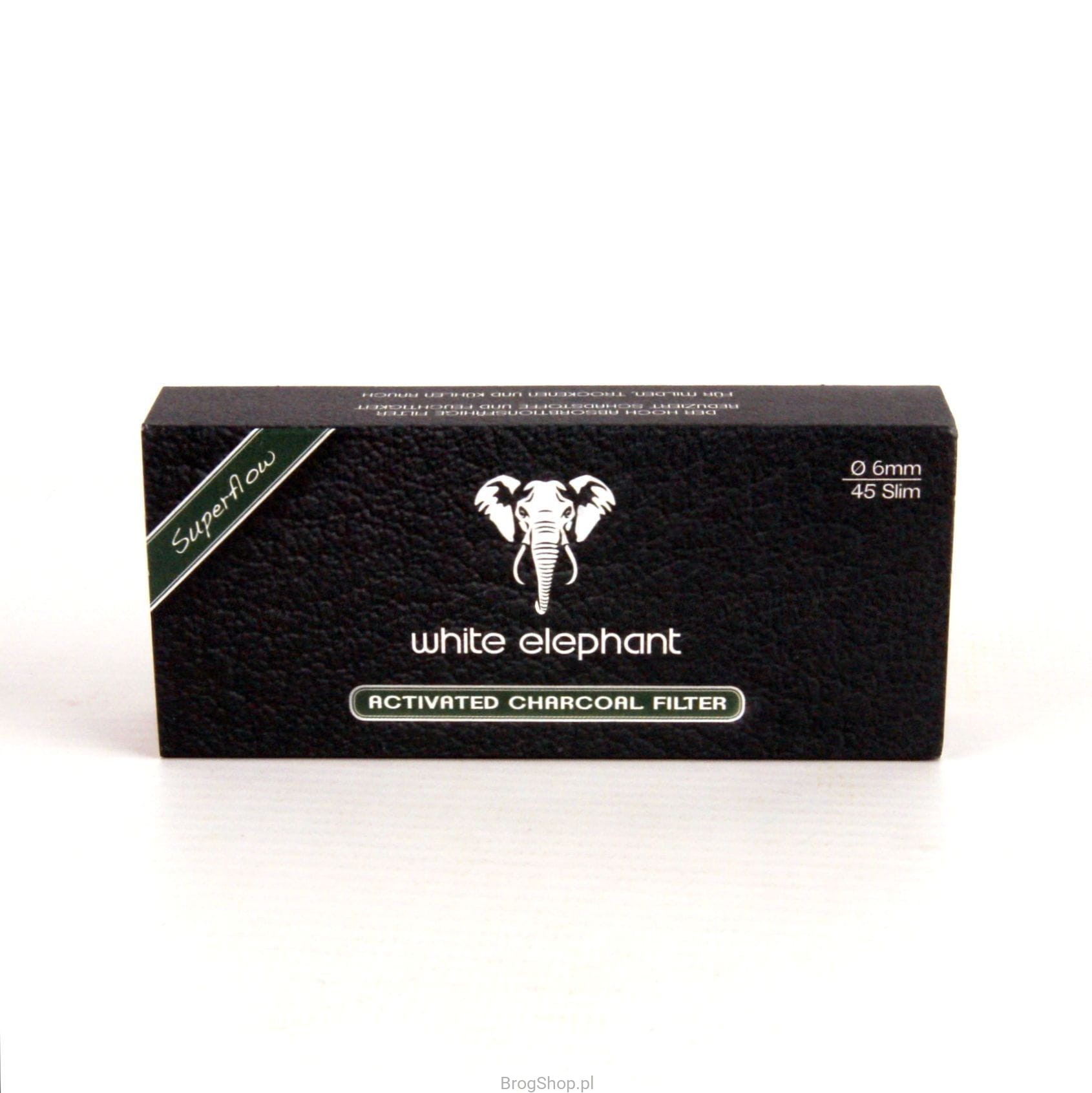 Filtres à Pipe Charbon Actif White Elephant 6mm - Lot De 45 - Réduction Goudron/Nicotine