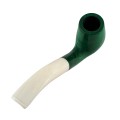 green briar pipe with white stem