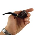 a small briar pipe with a stem for a 9 mm filter