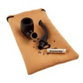 unfolded pipe with filter ready for cleaning
